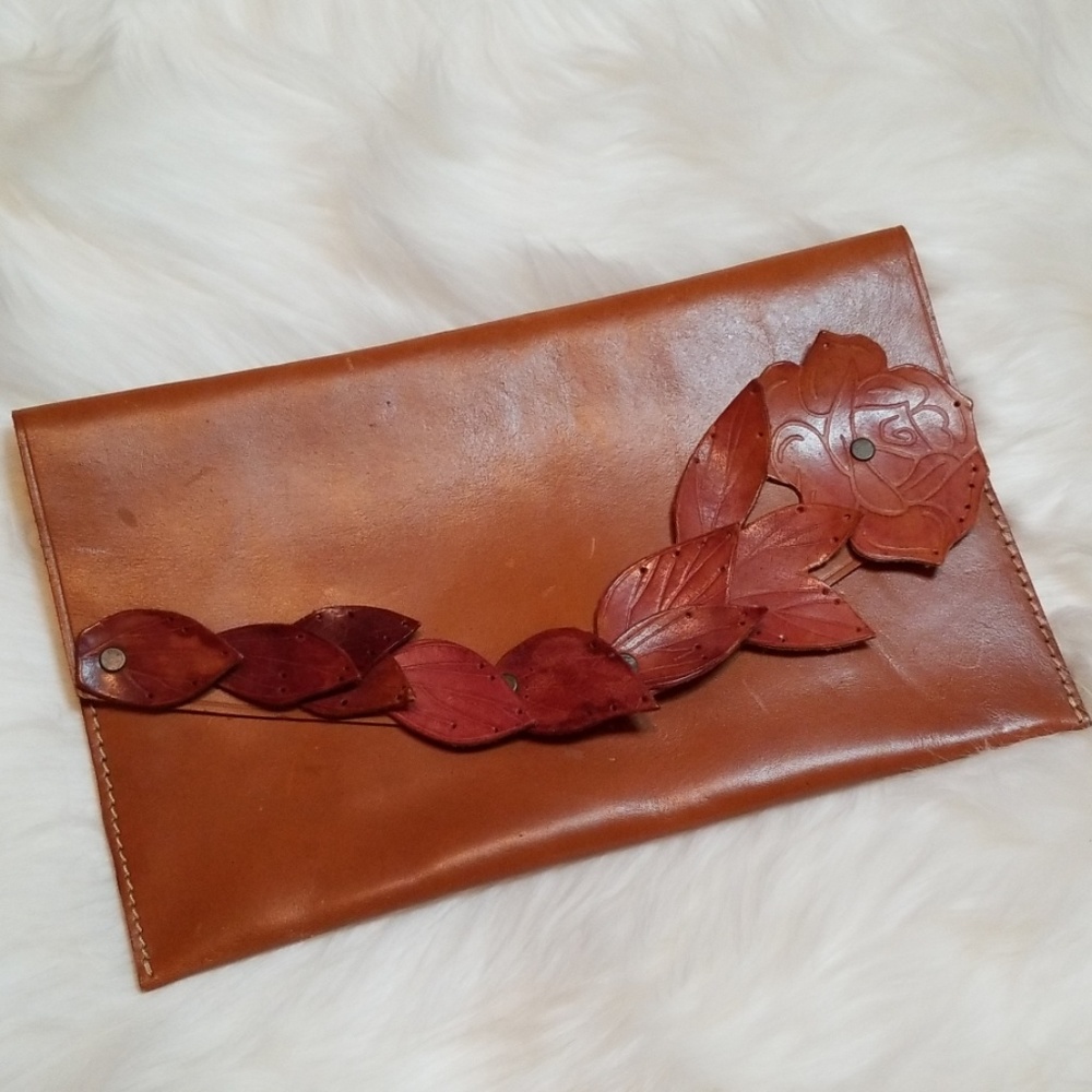 Leather Envelope Clutch